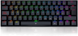 DRAGONBORN NEGRO: 60%, ESPAÑOL, MECANICO RED SWITCH + LUZ RGB